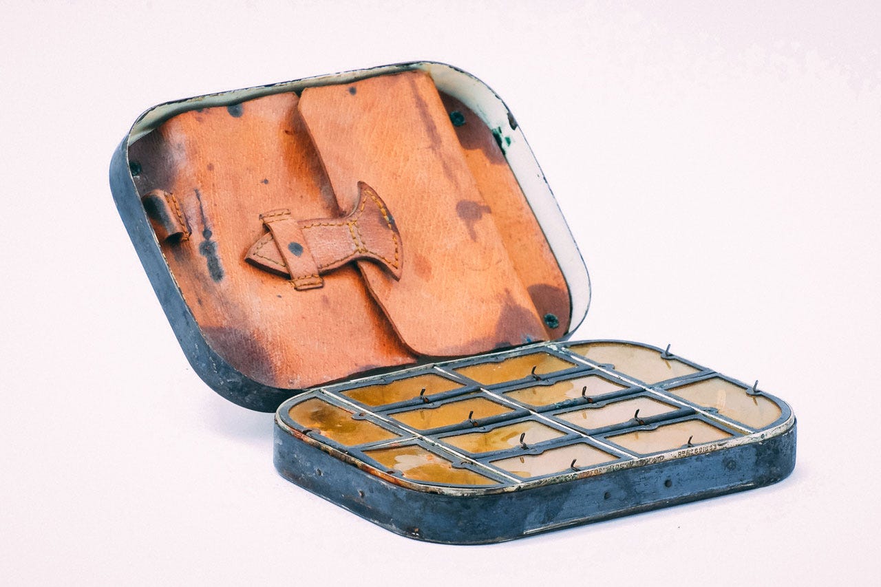 Richard Wheatley Vintage Fly Box with Leather Insert